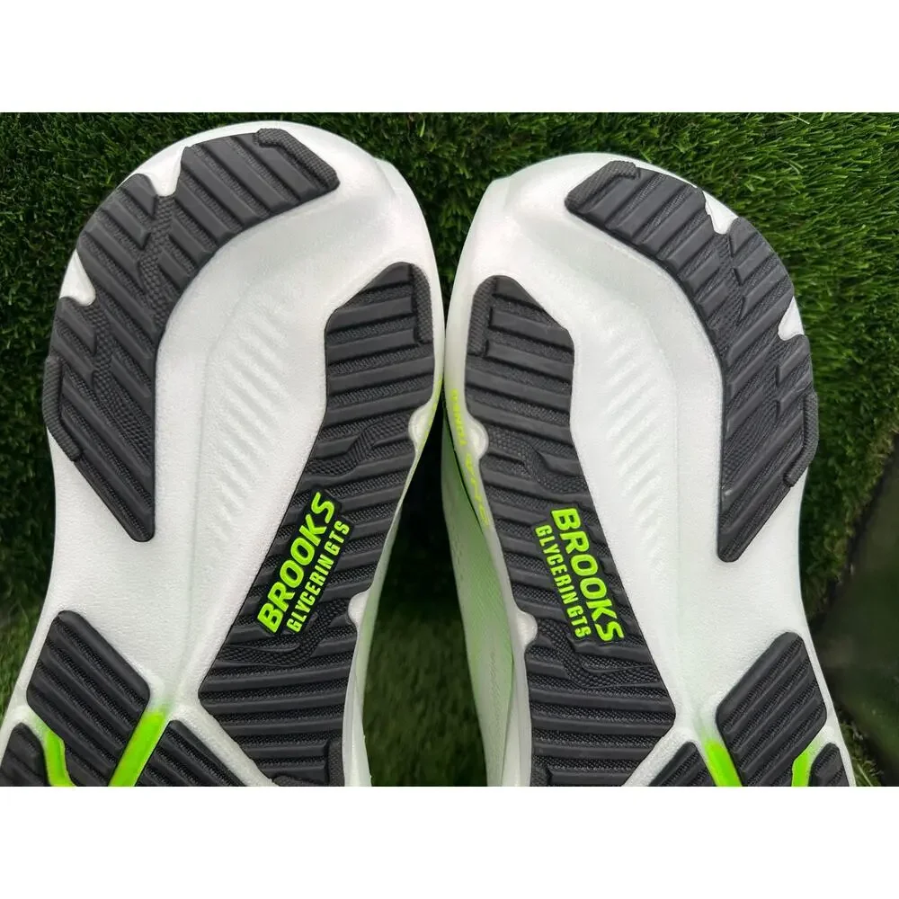 Brooks Glycerin GTS 23 1105031D154 Athletic Sneaker Men's 12D White Knit Jogging